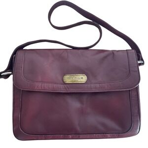 Aigner Burgundy‎ Leather Crossbody Bag Vintage Genuine Designer Purse Handbag
